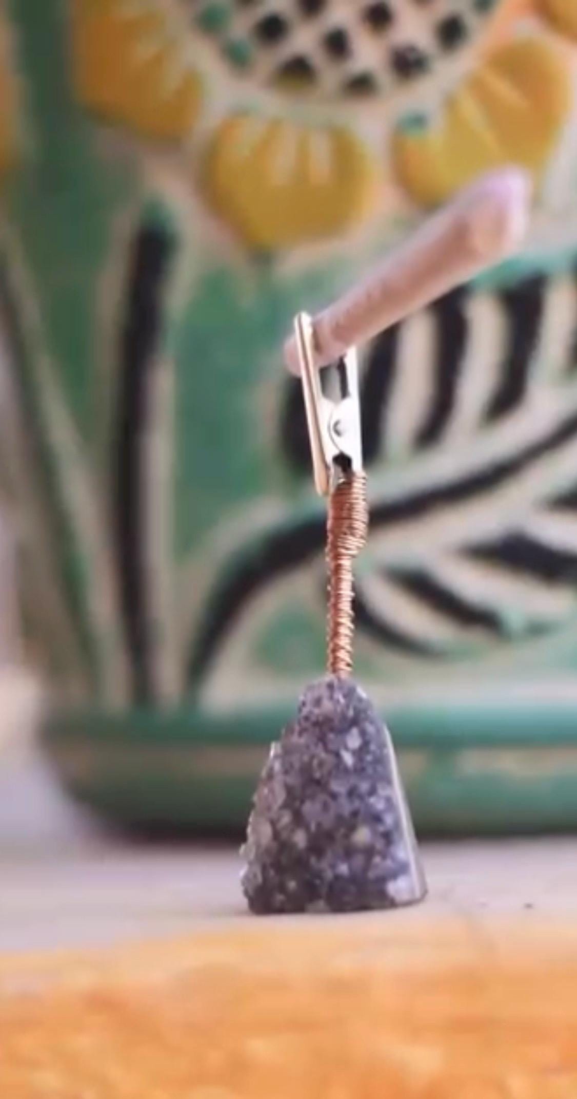 Amethyst Geode, Smoking clip, self-standing, metaphysical, smoking accessory, Wire wrapped, yoga gift, crystals, gemstones, gift