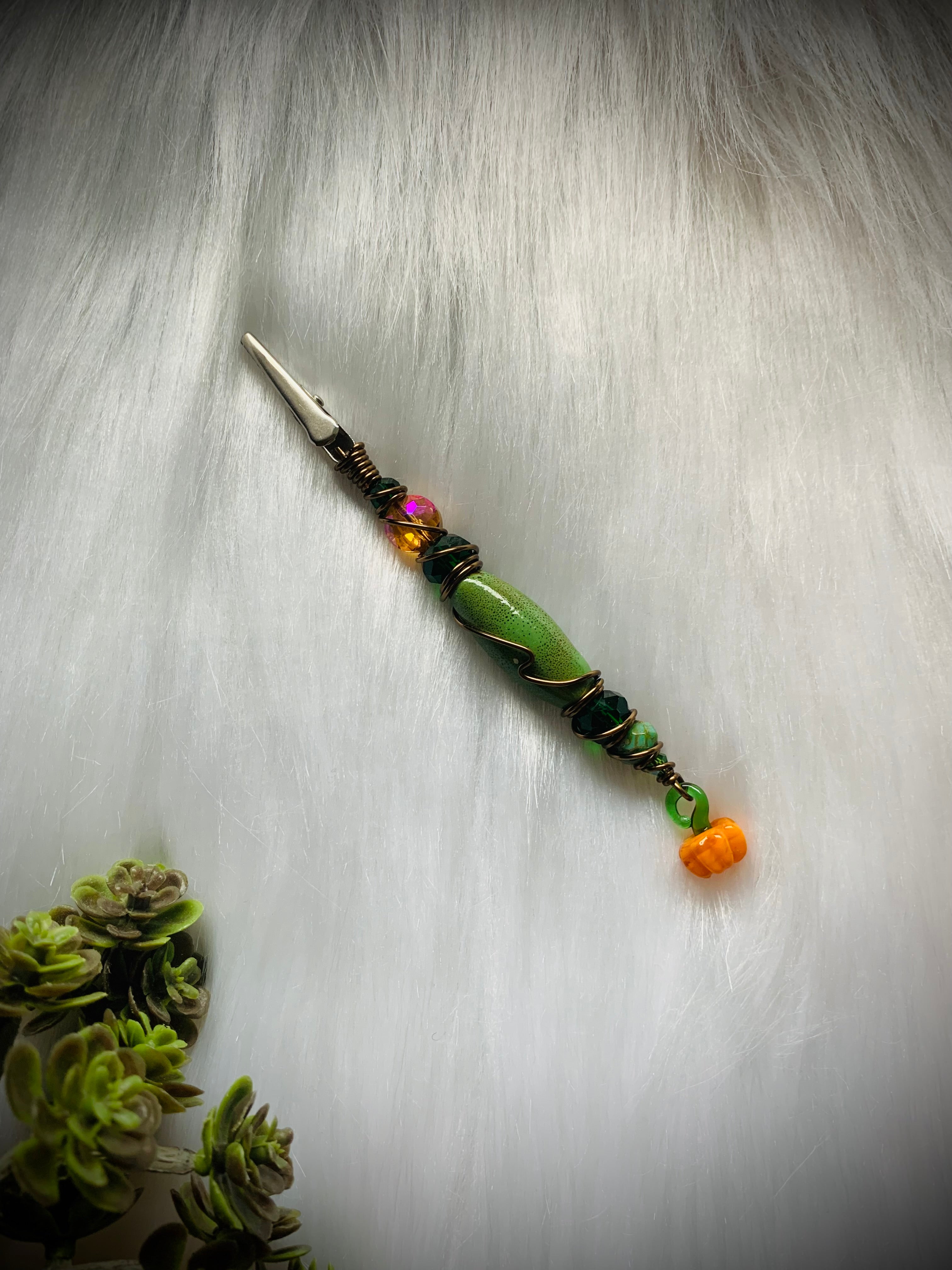Autumn Smoking Clip, Pumpkin Charm