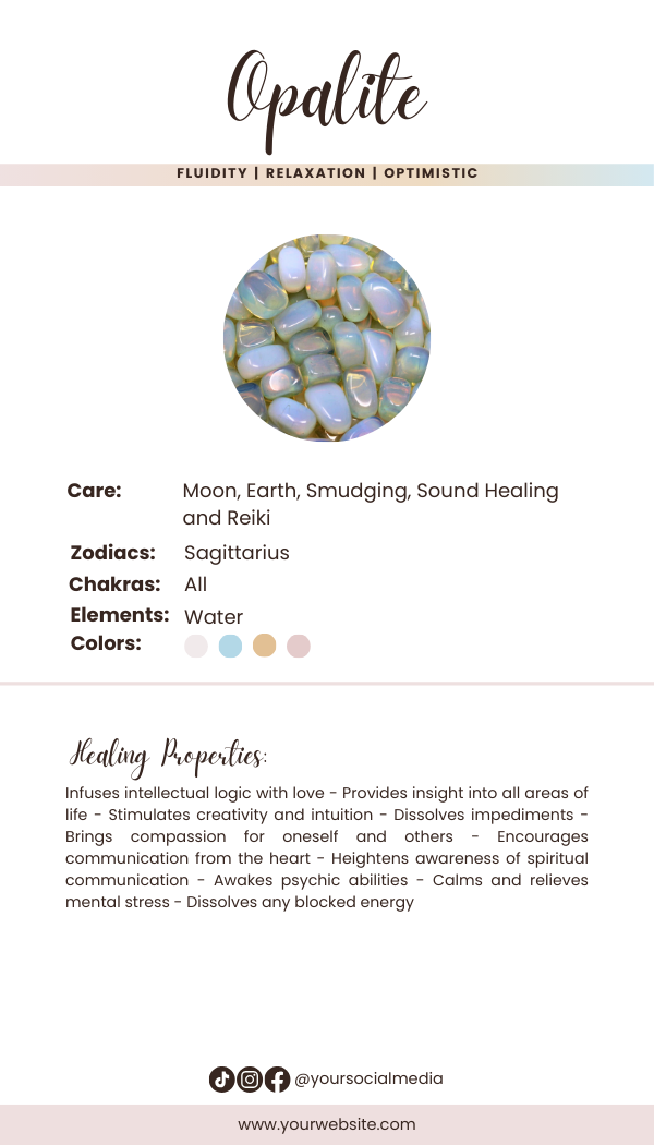 Crystal Smoke Clip; Moonstone, Opalite, Blue Apatite, Green Moonstone, Sodalite, Birdy